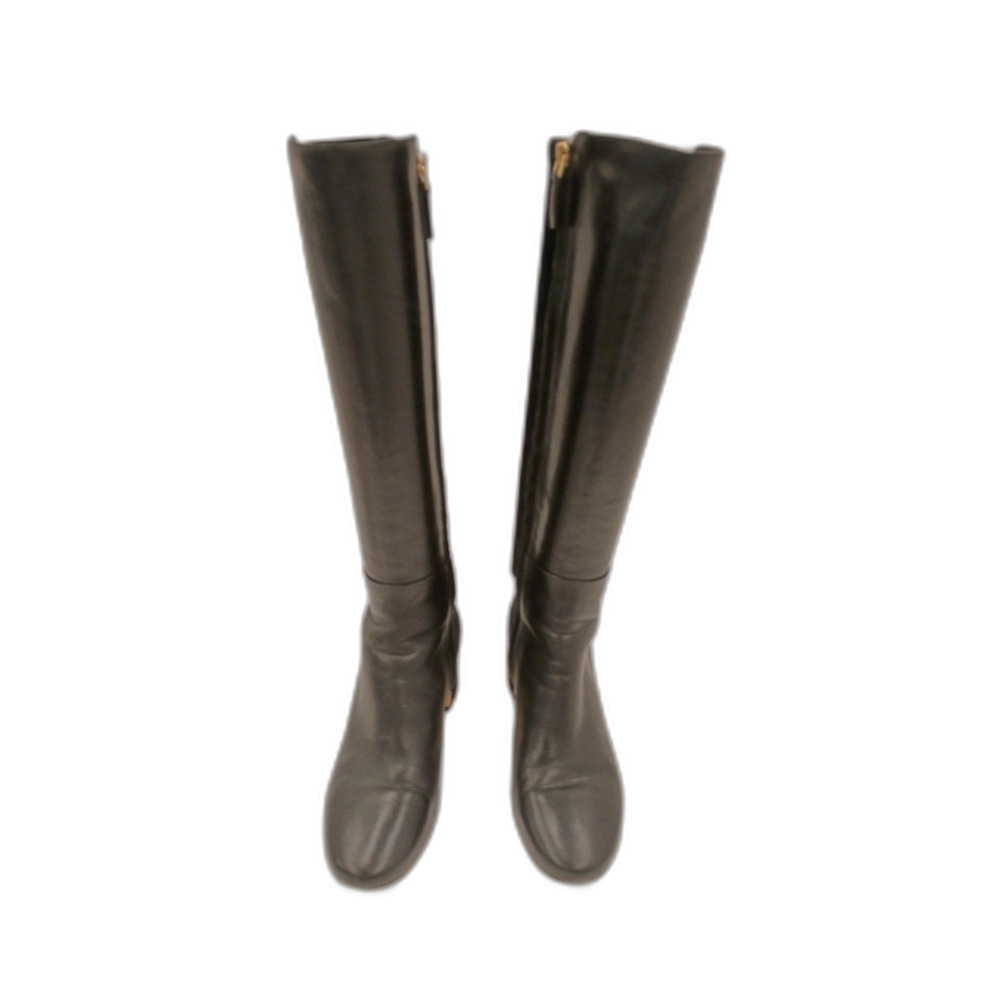 Tory Burch Women's Black Leather Knee-High Riding Boots Size 7M